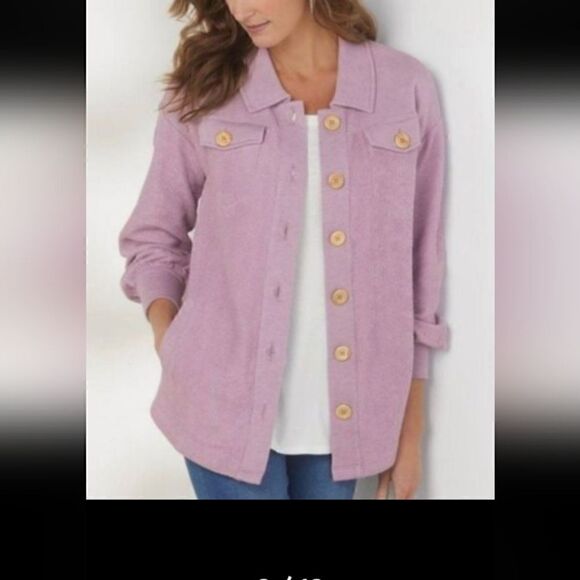 SOFT SURROUNDINGS TERRY KNIT SHACKET/SHIRT! NWT! M - Picture 8 of 8